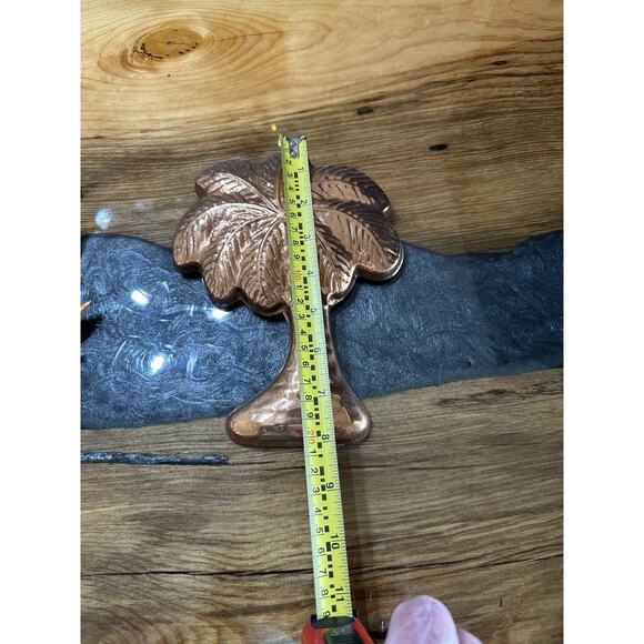 Vintage Copper Molds Palm Tree and Sun For Decor Only India 10" and 8" - Picture 7 of 8